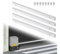 Fiqops Rack per cancello scorrevole apriporta cancello scorrevole, 2 m, 4 pezzi (ogni 50 cm di lunghezza), acciaio zincato, argento