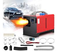 Fiqops Riscaldamento portatile diesel da 8 KW, 5 l, 12 V/24 V DC, con telecomando e display LCD, per auto, campeggio, camper, rosso