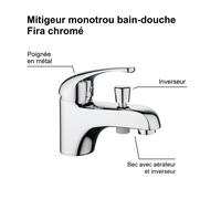 FIRA miscelatore doccia vasca monoforo cromo