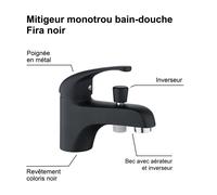 FIRA miscelatore doccia vasca monoforo nero