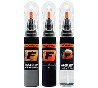 FIRANTO Kit Riparazione Vernice Auto per Kawasaki Motorcycles 907 Black - Set rimuovi Graffi per Vernice Auto 3in1-15ml Primer, Pennarello ritocchi Vernice, Vernice lucidante
