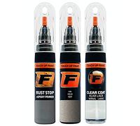 FIRANTO Kit Riparazione Vernice Auto per Volvo 727 Pebble Grey - Set rimuovi Graffi per Vernice Auto 3in1-15ml Primer, Pennarello ritocchi Vernice, Vernice lucidante