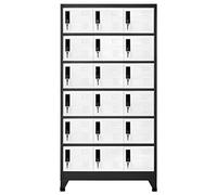 FIRBNUS Armadietto con Serratura Armadietto Spogliatoio Schedario Da Ufficio Armadio Salvaspazio Mobili Ufficio Armadio Dispensa Armadi Da Ufficio Antracite e Bianco 90x40x180cm Acciaio
