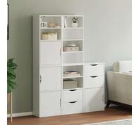 FIRBNUS Armadio a buffet, 5 pezzi, per soggiorno, camera da letto o ufficio, design modulare, bianco, 40 x 24 x 79 cm