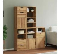 FIRBNUS Armadio a buffet, 5 pezzi, per soggiorno, camera da letto o ufficio, design modulare, marrone, 40 x 24 x 79 cm