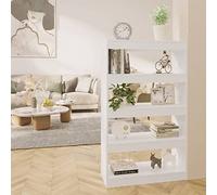 FIRBNUS Libreria/Divisorio Bianco Lucido 80x30x135 cm in Truciolato Libreria Da Parete Libreria Moderna Libreria Scaffale Legno Scaffale Soggiorno Design Elegante E Classico Per Studio E Soggiorno