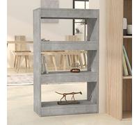 FIRBNUS Libreria/Divisorio Grigio Cemento 60x30x103 cm in Truciolato Libreria Da Parete Libreria Moderna Libreria Scaffale Legno Scaffale Soggiorno Design Elegante E Classico Per Studio E Soggiorno