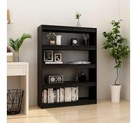 FIRBNUS Libreria/Divisorio Nero 100x30x135,5 cm in Legno di Pino Libreria Da Parete Libreria Scaffale Legno Scaffale Soggiorno Libreria Moderna Adatto Per Soggiorno Camera Da Letto Stile Elegante