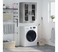 FIRBNUS Mobile a Parete Grigio Cemento 69,5x34x90 cm Pensile Bagno Sospeso Pensili Cucina Mobiletto Bagno Salvaspazio Libreria Da Parete Sospesa Armadietto Versatile Pensile Soggiorno Elegante