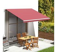FIRBNUS Tessuto di Ricambio per Tenda da Sole 380x295 cm Tettoie in Tela Rosso borgogna