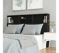 FIRBNUS Testiera con Contenitore 160x19x103,5 cm Muebles Dormitorio Spalliera Letto Testiere per Letto Matrimoniale Testata in Legno Mueble Habitacion Nero Testata Letto Matrimoniale