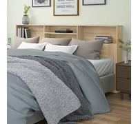 FIRBNUS Testiera con Contenitore Rovere Sonoma 200x19x103,5 cm Testata Letto Matrimoniale Spalliera Letto Testiere Letto Mueble Habitacion Muebles Dormitorio Testiera del Letto Matrimoniale