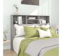 FIRBNUS Testiera con Scomparti 140x19x103,5 cm Spalliera Letto Testiere Letto Mueble Habitacion Muebles Dormitorio Testiera del Letto Matrimoniale Grigio Sonoma Testata Letto Matrimoniale