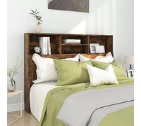 FIRBNUS Testiera con Scomparti 140x19x103,5 cm Testiere Letto Mueble Habitacion Testata Letto Matrimoniale Muebles Dormitorio Testiera del Letto Matrimoniale Rovere Fumo Spalliera Letto
