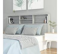 FIRBNUS Testiera con Scomparti 160x19x103,5 cm Testata in Legno Mueble Habitacion Muebles Dormitorio Spalliera Letto Testiere per Letto Matrimoniale Grigio Sonoma Testata Letto Matrimoniale