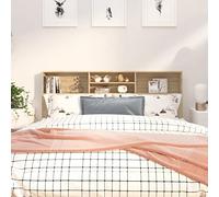 FIRBNUS Testiera con Scomparti Testata Letto Matrimoniale Testiera del Letto Matrimoniale Spalliera Letto Testiere Letto Mueble Habitacion Rovere Sonoma 180x19x103,5 cm Muebles Dormitorio