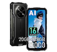 Fire 5 Pro 4G Rugged Smartphone Android 16, 13000mAh Telefono Indistruttibile, 6.6''HD+90Hz, 20GB+128GB/2TB Rugged Phone, 13MP+8MP Fotocamere Cellulare Antiurto, IP68/NFC/OTG/GPS/FM/3 Slot, Nero