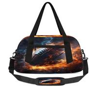 Fire American Football - Borsone da viaggio per bambini, piccolo, leggero, per ragazzi e ragazze, borsa da viaggio per il weekend, borsa da palestra per scuola, sport e pigiama party