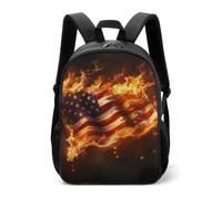 Fire And Flames of U.S. Burning Casual Daypack Daily Zaini da viaggio Borsa a tracolla con cinghie regolabili per donne e uomini
