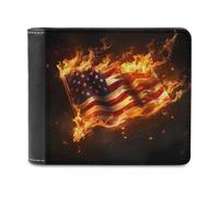 Fire and Flames of U.S. Burning - Portafogli stampati a due ante con scomparti multipli per carte di credito, per uomini e donne, Stile:, Taglia unica, MHXYZHW