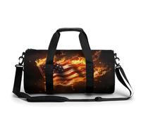 Fire and Flames of U.S. Burning Printed Gym Sports Bag Travel Duffel Bags Lightweight Weekender Bags for Men Women, Stile:, 17.7in/9in/9in, MHXYZHW