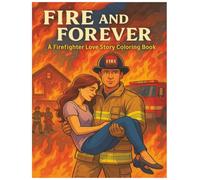 Fire and Forever: A Firefighter Love Story Coloring Book: Firefighter romance coloring book for adults