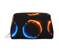 Fire and ice Dragons - Borsa da toeletta da viaggio, con tre scomparti interni per accessori, Oro, One Size