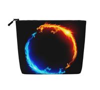 Fire and Ice Dragons - Borsa grande in canapa finta, con cerniera, impermeabile, per viaggi quotidiani