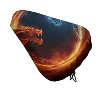 Fire and Ice Dragons - Coprisedile per bicicletta, imbottito, extra largo, per donne e uomini, comodo, impermeabile, con coulisse, adatto per strada, montagna, esercizio, spin