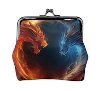 Fire and Ice Dragons Piccolo portamonete da donna, portafoglio con chiusura a bacio in pelle carino portamonete mini portamonete portachiavi