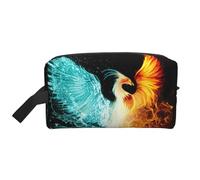 Fire and Water Phoenix Print Beauty Bag per uomini, borsa cosmetica spaziosa borsa da viaggio da donna, bianco, Taglia unica