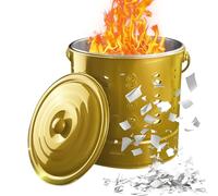 Fire Barrel, Stainless Steel Trash Burner with Lid, 10.24x10.24x11.02 Inches Heat Resistant Outdoor Incinerator & Large Capacity Design, Paper Waste Bucket for Backyard, Bonfires, Campfire, Gardeners
