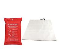 Fire Blanket 1.43m x 1.43m | Flame Retardant Fiberglass for Kitchen Fires/Car Emergencies | Reusable Fire Suppression Blanket with Heat Resilient Handle