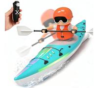 FIRE BULL Barca telecomandata da 2,4 GHz, kayak di simulazione con luci LED, doppia modalità di guida, design anti-ribaltamento, giocattolo acquatico per bambini, compleanno, Natale