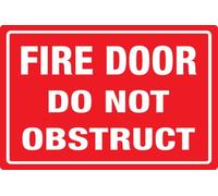 Fire Door Do Not Ostruct Sign for Front Door 15,2 x 20,3 cm cartelli per casa aziendale casa, cartelli in alluminio per cancello ufficio finestra, non sbiadisce