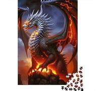 Fire Dragon Fantasy 1000 Pezzi Cartolina Premium Pacchetto Puzzle Senior Jigsaw Entusiasti Decompressione Allenamento Decorazione Murale 52x38cm/1000pcs