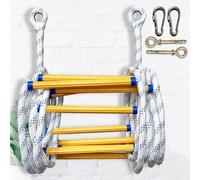 Fire Escape Ladder - 1 to 5 Story Safety Rope Ladder for Quick Balcony Evacuation - Durable, Portable Emergency Climbing Equipment for Home & Apartment Safety (15m/49ft)