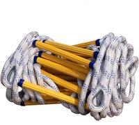 Fire Escape Ladder - Reusable Nylon Safety Ladder with Carabiners for Home, Balconies & Emergencies - Durable, Easy to Use, Reliable Rope Ladder for Quick Evacuation (One Color 18m