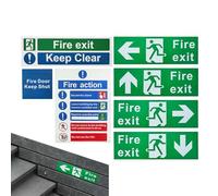 Fire Exit Sign, urgent need Sticker, Safety Label, Fade Resistant Print, Clear Direction Marker, Visibility Booster, Business Use Industrial Area Hallways Outdoor Doors, 7 pezzi Set