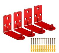 Fire Extinguisher Bracket - Confezione da 4 ganci da parete in metallo nero, 5-20 Lb Bearing Load Capacity, Heavy Duty Storage Rack, Space Saving Design, Workplace Safety Organization, School
