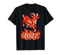 Fire Goat 2027 Saltando Le Fiamme dello Zodiaco Cinese Maglietta