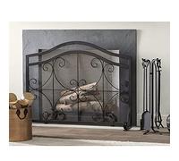 Fire Guard Protezione per Schermo per Camino Nera, Recinzione di Sicurezza Antincendio in Ferro, Barriera per Schermo Fiamma Scintilla per Cottura a Legna e Carbone, Stufe, griglie (Colore : Nero,