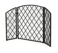 Fire Guard Schermo per caminetto a 3 pannelli in rete di ferro battuto realizzato a mano, parascintille antincendio con pannelli pieghevoli, per recinzione di sicurezza per bambini e animali