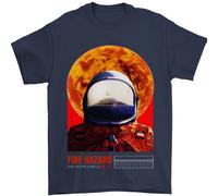 Fire Hazard Too Hot To Manico Astronauta Spazio T-Shirt 100% IN Cotone