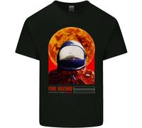 Fire Hazard Too Hot To Manico Astronauta Spazio T-Shirt Ragazzi Ragazze