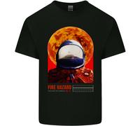 Fire Hazard Too Hot To Manico Astronauta Spazio Uomo Cotone T-Shirt