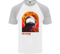 Fire Hazard Too Hot To Manico Astronauta Spazio Uomo S/S Baseball T-Shirt