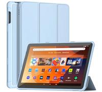 Fire HD 10 Custodia per tablet (13° Gen, 2023), non per iPad, Sonlaryin Tripla Frontale Pieghevole in Pelle e Morbido TPU Retro per Fire HD 10 Kids Pro Tablet, Auto Sonno/Sveglia, Blu Cielo
