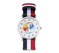 Fire Ice Dragon Yinyang orologio sportivo per uomo donna cinturino in nylon orologio da polso analogico al quarzo, Stile:, regular, Cinturino