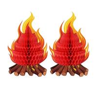 Fire Illusion Decor - 3D faux Flame Props, Realistic Cardboard Fires Effect Kit, Faux Fire Decoration for Party Table Display Use, Wedding Terrace Balcony Event Setup, home reception use